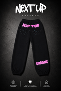 N3XT UP/UNIQUE SWEAT PANTS - BLACK